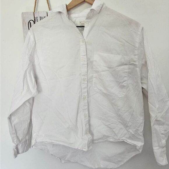 Women's A New Day White Collared Button Down Shirt Size Small - Picture 1 of 5